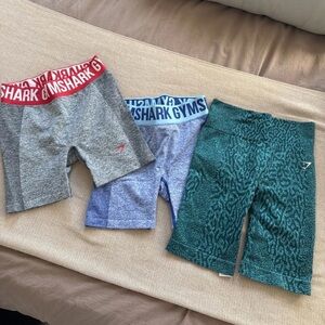 Gymshark Shorts Bundle Set - Red, Blue, Green